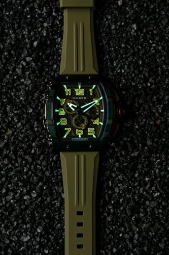 Image of Nubeo Men's 49mm Magellan Retrograde Chronograph Watch with Rubber Strap NB-6088