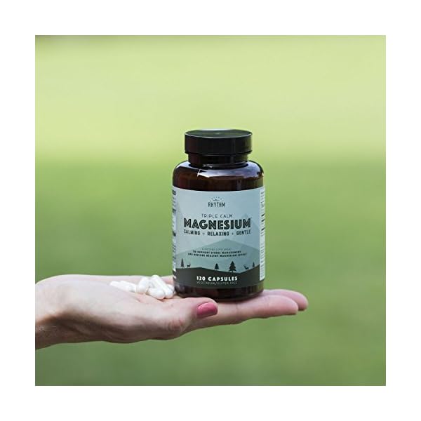 Natural Rhythm Triple Calm Magnesium 150 mg - 120 Capsules – Magnesium Complex Compound Supplement with Magnesium Glycinate, Malate, and Taurate. Calming Blend for Promoting Rest and Relaxation.