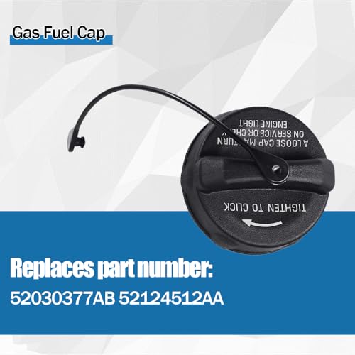 Gas-Tankdeckel 52124512AA 52030433AB Ersatz kompatibel mit Chrysler Aspen Pacifica Town and Country Voyager, Dodge Caravan Durango Grand Caravan Nitro Commander Grand Cherokee Liberty