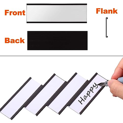 50 Stück Magnetische Etikettenhalter 25MM x 76MM, Beschreibbare Magnet-Etiketten für Schule Büro Whiteboards Magnettafeln, mit 50 Schutzfolien, 100 weiß Ersatzstreifen und 25 bunten Ersatzstreifen