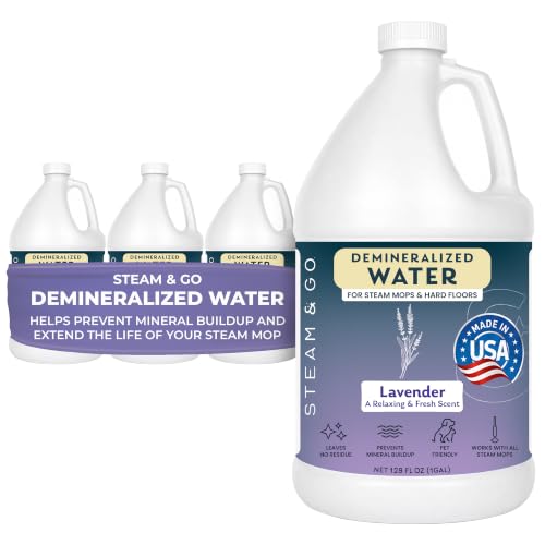 Image of Steam & Go Demineralized Water for Steam Cleaners, Lavender, 4 x 1 Gallon