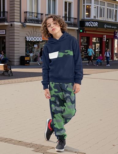 Image of Boys Clothes Boy Outfits 2-Piece Long Sleeve Hoodie and Camouflage Pants Boys Fall Winter Clothes for 6-16 Years