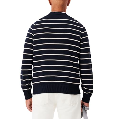 Lacoste Men's Core Collection Classic Fit Crew Neck Long Sleeve Striped Sweater3