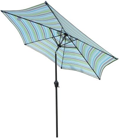 8.6ft Outdoor Patio Market Umbrella, Aluminum Polyester Table Umbrella with Push Button Tilt and Crank (Umbrella Base Not Included)