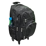 Mochila Escolar de Rodinha, Juvenil, Feminina/Masculina, Stay-Clean, Preta (Preto)