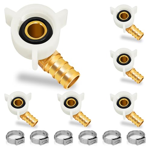 6-Pack 1/2" PEX Swivel Elbow, 1/2" Female NPT, 90° Brass Crimp
