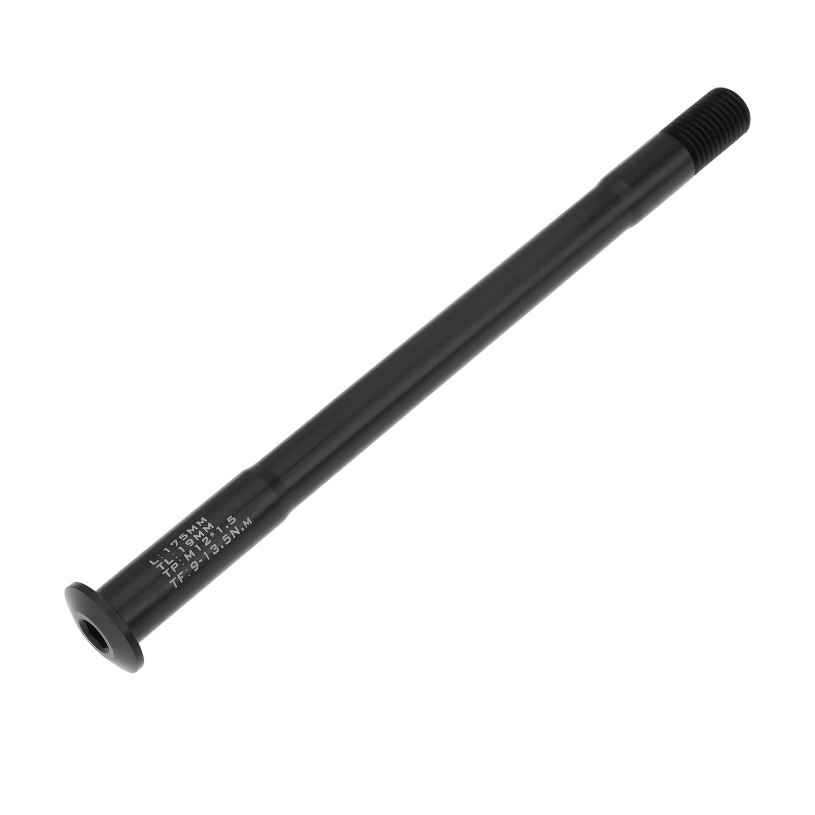 Oś tylna rowerowa M12x1.5 Długość 175mm Adapter aluminiowy do piasty rowerowej do rowerów górskich i szosowych, kolor czarny