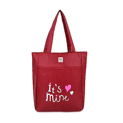 Image of NFI essentials Polyester Printed Tote Bag for Women with Zipper, Casual Handbag Shopping, Tote Grocery Portable Bag Eco-friendly Hobo Bag, Travel, Work, Beach, Office, College