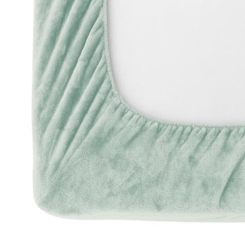 Elegant Comfort Luxuriously Soft 4-Piece Velvet Plush Flannel Sheet Set - Premium Quality - Cozy Warm, Anti-Static, Non Pilling Fuzzy Velvet Flannel Fleece Deep Pocket Sheet Set - Twin XL, Mint Green