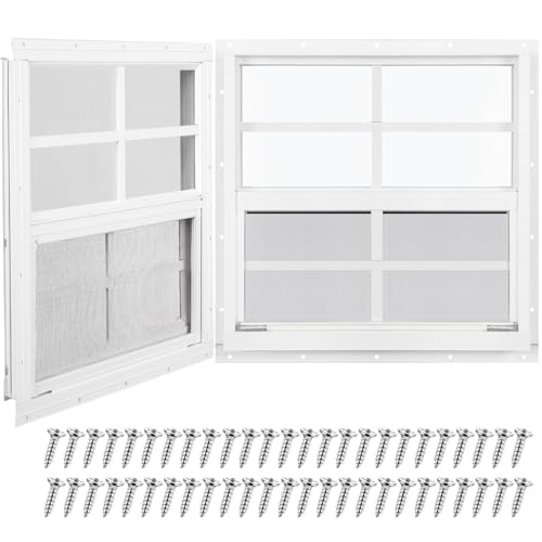 Tandefio 2 Pack Shed Window, 16'' x 16'' White Transom