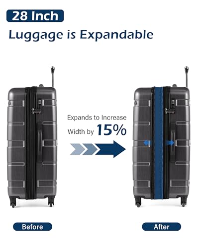 Coolife Expandable PC+ABS Suitcase