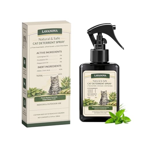 Cat Deterrent Spray for Indoor and Outdoor, 200ml / 6.76 Fl Oz, Cat Scratch Deterrent for Furniture, Sofa, Carpet and Plants, Anti Marking Training Spray with Natural Ingredients