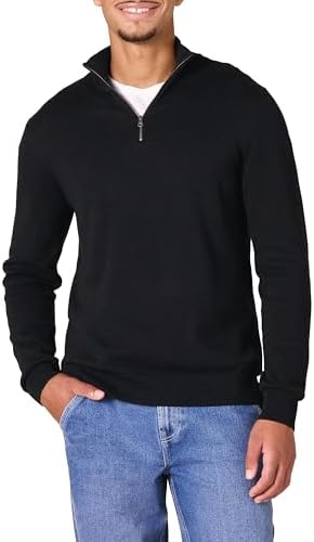 Amazon Essentials Men's 100% Cotton Quarter-Zip Jumper