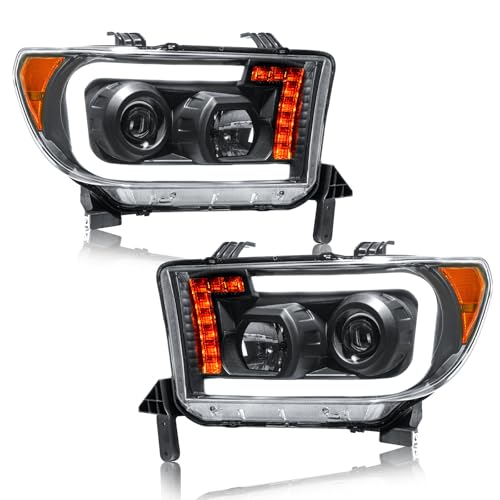 Fullux Headlight Assembly Headlights fit 2007-2013 Toyota Tundra/2008-2017 Sequoia Left