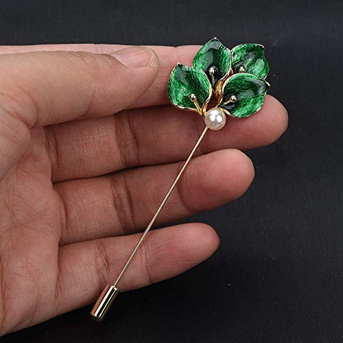Canjoyn Elegent Calla Lily Flower Enamel Lapel Pins Brooch Crystal Floral Stick Pin Suit Cardigan Scarf Tie Pins Wedding Bridal Jewelry thumb #2