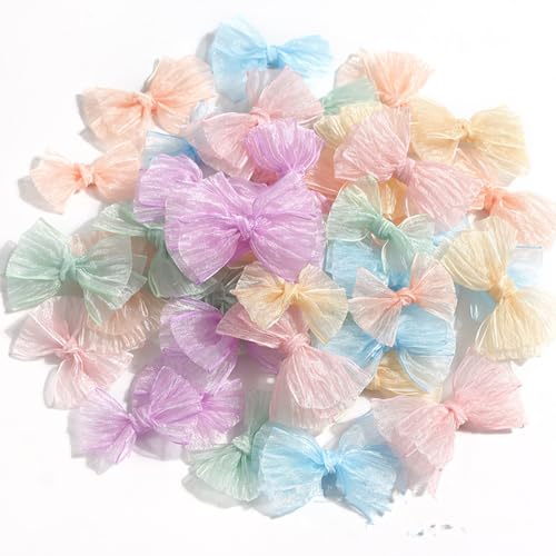 cuhair 10 x Langhaar-Hundehaar-Accessoires, Bonbonfarben, Gaze-Schleifen-Design mit Metall-Haarspange für zottelige Hunde, Malteser, Teddy, Pudel, Yorkie, Hundehaar-Accessoires, Pflegeprodukte