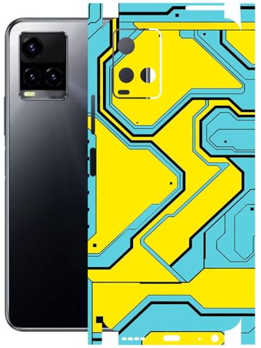 Image of AtOdds - Full Body Back Screen Guard Protector Film - Lamination Wrap Skin Sticker Compatible with VIVO Y33T | Scratchproof Matte Finish (YellowLane)