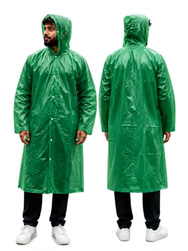 Image of RERANT Unisex Waterproof Long Raincoat with Hood and Pockets, Reusable Lightweight Rain Poncho Jacket for Men and Women, Multicolor