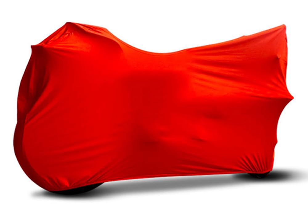 Housses de Moto Intérieur pour Triumph Street Triple/Triple R AB 2013, Élastique Respirant Tissu Extensible en Velours Protection Contre la Poussière pour Exposition,D Red-No Velvet