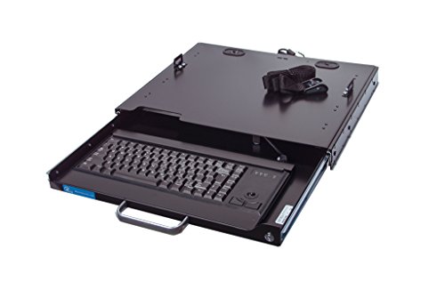 Cherry G84-4420 1U Rackmount Keyboard with trackball Mouse Supports 2 Post and 4 Post Rack Cabinet