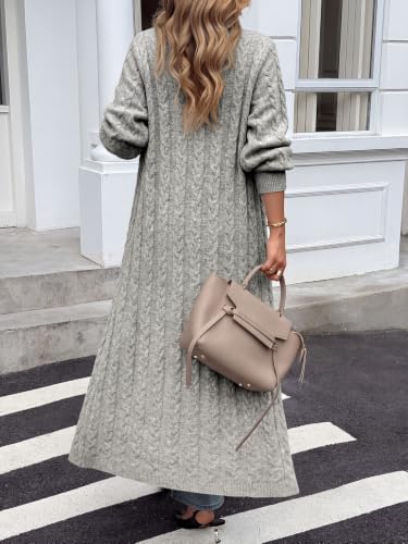 Image of Saodimallsu Womens Long Duster Cardigans Button Down Maxi Sweater Dress