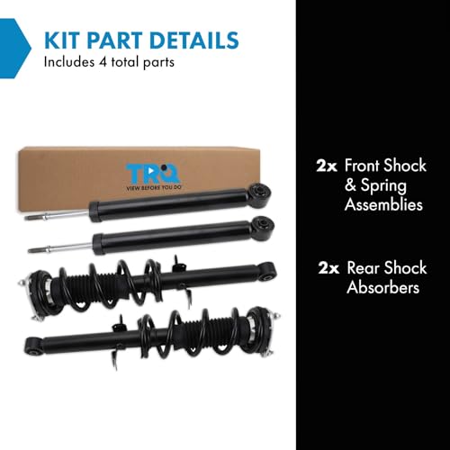 Image of TRQ Front and Rear Complete Strut Assembly & Shock Absorber Kit Shock & Spring Strut Assembly Compatible with 2008-2012 INFINITI EX35 2013 EX37 2014-2015 QX50