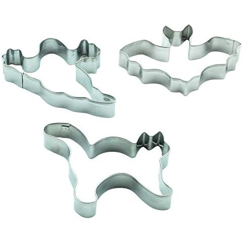 BekkiB Set of 3 Halloween Ghost Cat Bat Cookie Cutters Cover