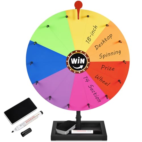 18-inch Prize Wheel with Stand and Customizable Sections