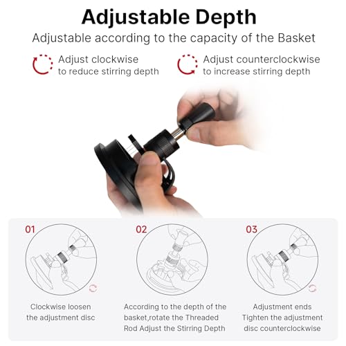 Image of IKAPE 51MM WDT Tool, Espresso Stirrer Distribution Tool, Adjustable Needle Height, Coffee Stirrer with Dosing Funnel & Stand