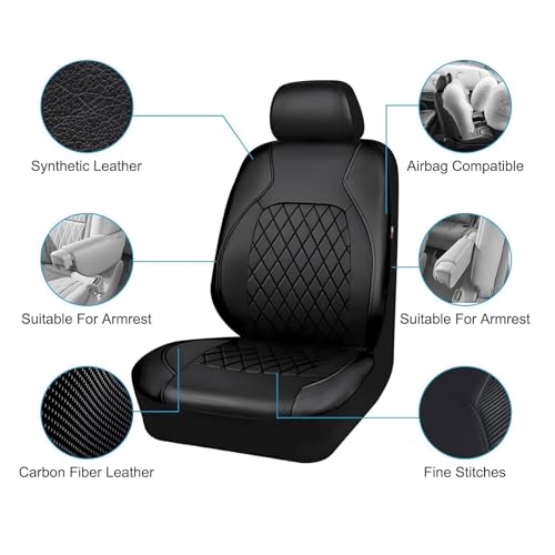 Housses de siège cuir imperméable Tesla Model X accessoire auto rouge pour 5 places 2015-2022 - 3