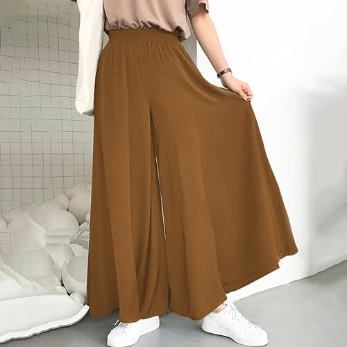 Plus Size Women's Stretch Belt Wide-Leg Pants Women's Solid Color Wide Full-Length Casual Pants4