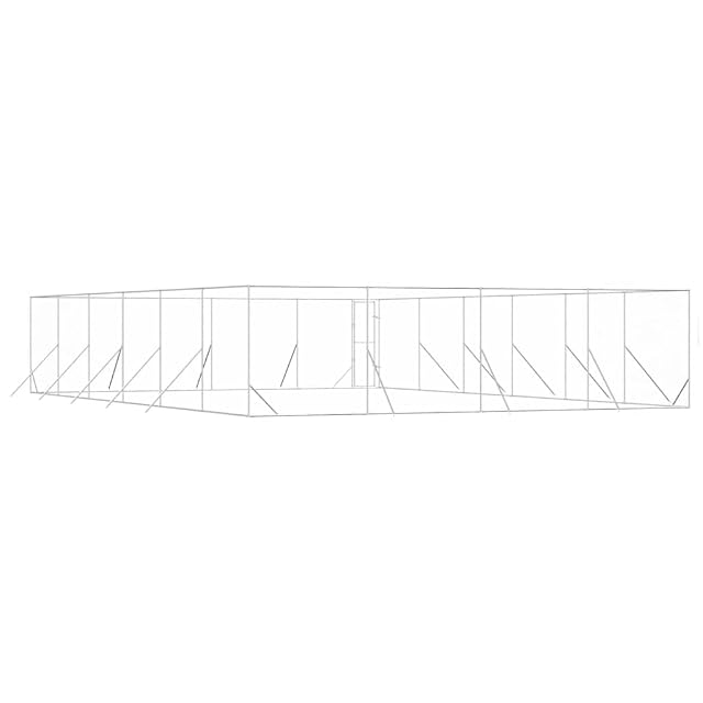 Foto 8 de 8 de vidaXL Perrera de Exterior Acero galvanizado Plateado 8x12x2 m