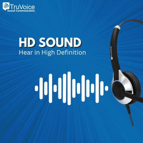 Truvoice Hd-300 Deluxe Single Ear Headset With Noise Reduction Voice Tube & Hd Speakers - Compatible With Mitel, Nortel, Avaya Digital, Polycom Vvx, Shoretel, Aastra, Digium, Allworx, Esi, Fanvil #TOP3