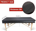 Lash Bed Foam Topper for Massage, 73x29x2 Inch Black Memory Foam Mattress With Removable Cover, Non-Slip Elastic Bands (Bed Not Included), for Beauty
