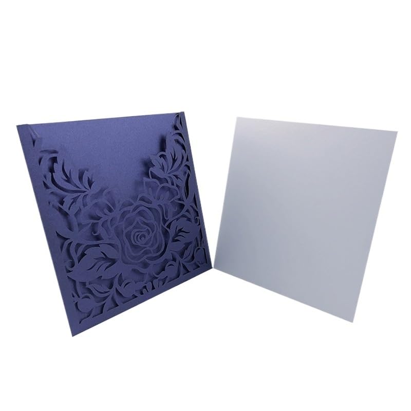 Zaproszenie na ślub Zaproszenia na każdą okazję, zestaw 10 konfigurowalnych zaproszeń ślubnych z kopertami Różowy wielokolorowy(Light Grey)