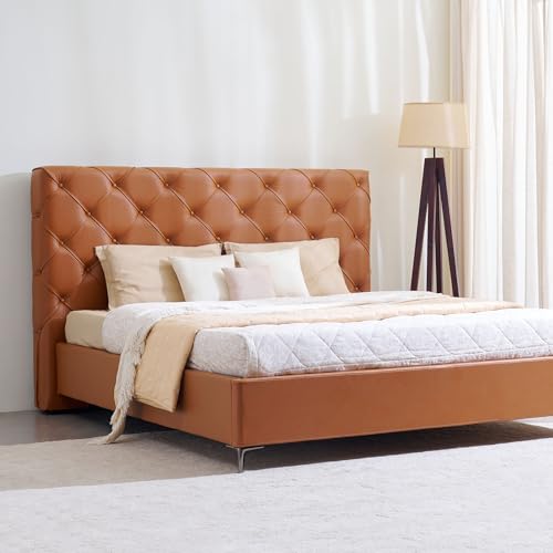 Image of Home Centre | Tiffany | Engineered Wood | Hydraulic Storage | King Beds | Tan | 1 Year Warranty