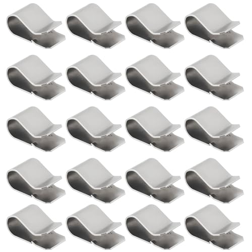 LT Easiyl Lot de 30 Clips de Fixation en Acier Inoxydable pour Tige de Lumière Clip à Ressort pour Grille Clip en U 21,4 X 12 Mm Ton Argent pour Tuyau de 3,5 Mm