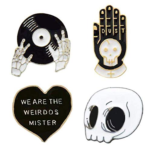 Lacyie 4pcs Broche Halloween Broches Main CD Amour crâne Forme de sorcière