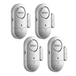 Door Window Alarm 4 Pack New Version with Two Volume Levels NOOPEL Magnet Triggered Burglar Intruder Entry Sensor Alert for Home Security with Batteries Included