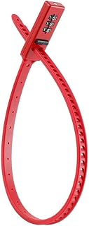 Candado de bicicleta resistente y ajustable con combinación de 3 dígitos para cascos y seguridad de equipo (rojo)
