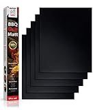 SMOKEY GRILL BBQ Mat Set of 5 - Premium Heavy Duty, Non Stick BBQ Grill Mats, Reusable, and Easy to...