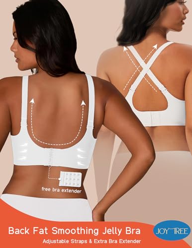 Image of JOYTREE Silky Bras for Women No Underwire V Neck Bralettes for Women Cloud Feel Everyday T Shirt Bra with Extender