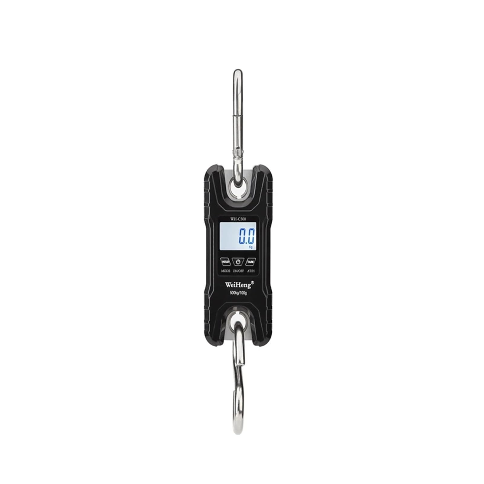 Bilancia for gru portatile digitale da 500 kg/100 g, in acciaio inox, con gancio, for bestiame, anello di pesatura, LCD retroilluminato(Orange)