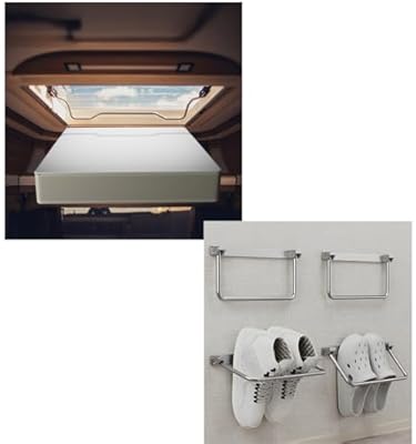 WanDwel RV Skylight Insulator Vent Cover 14x14 + 4 Pack Foldable RV Shoe Racks