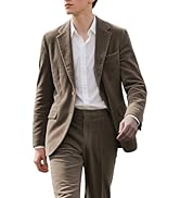 KUDMOL Men's Casual Corduroy Blazer Slim Fit One Button Jacket Fashion Sport Coat