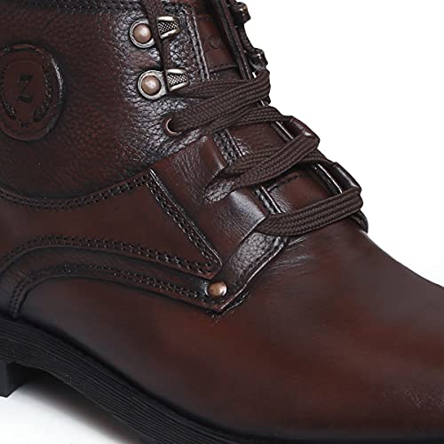 Image of Zoom High Ankle Genuine Leather Shoes Boots for Men Formal Casual Branded A-4701 | Men's Ankle Boots With Laces | High Ankle Formal Shoes for Men Leather Boots Branded | 100% Pure Leather
