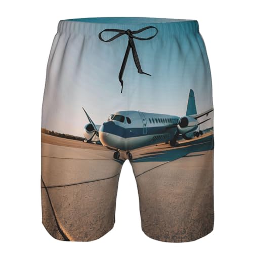 Airplane Print Mens Casual Shorts Drawstring Summer Beach Stretch Shorts Novelty Swimtrunks4