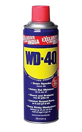 Pidilite WD-40, Multipurpose Car care Spray, 420ml Rust Remover, Lubricant, Stain Remover, Powerful Chimney Cleaner, Degreaser, and Bike Chain Cleaner & Chain Lube (341g)