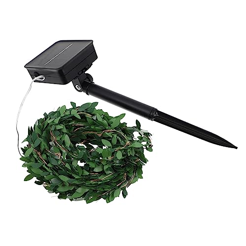 LIFKOME Guirnalda de Luces LED Solares 5 M 50 Luces Hojas Verdes Simuladas para Decoración de Exteriores Fiestas Bodas Celebraciones y Navidad