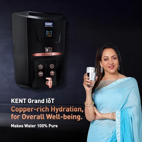 Image of KENT Grand IoT RO Water Purifier| 4 Years Free Service*| RO+UV+UF+Alk+Cu+TDS Control+UV in Tank | IoT Enabled | Fully Automatic On&OFF Operation |8L|20 LP /Hr|Ideal For Borewell /Tanker /Municipal Water